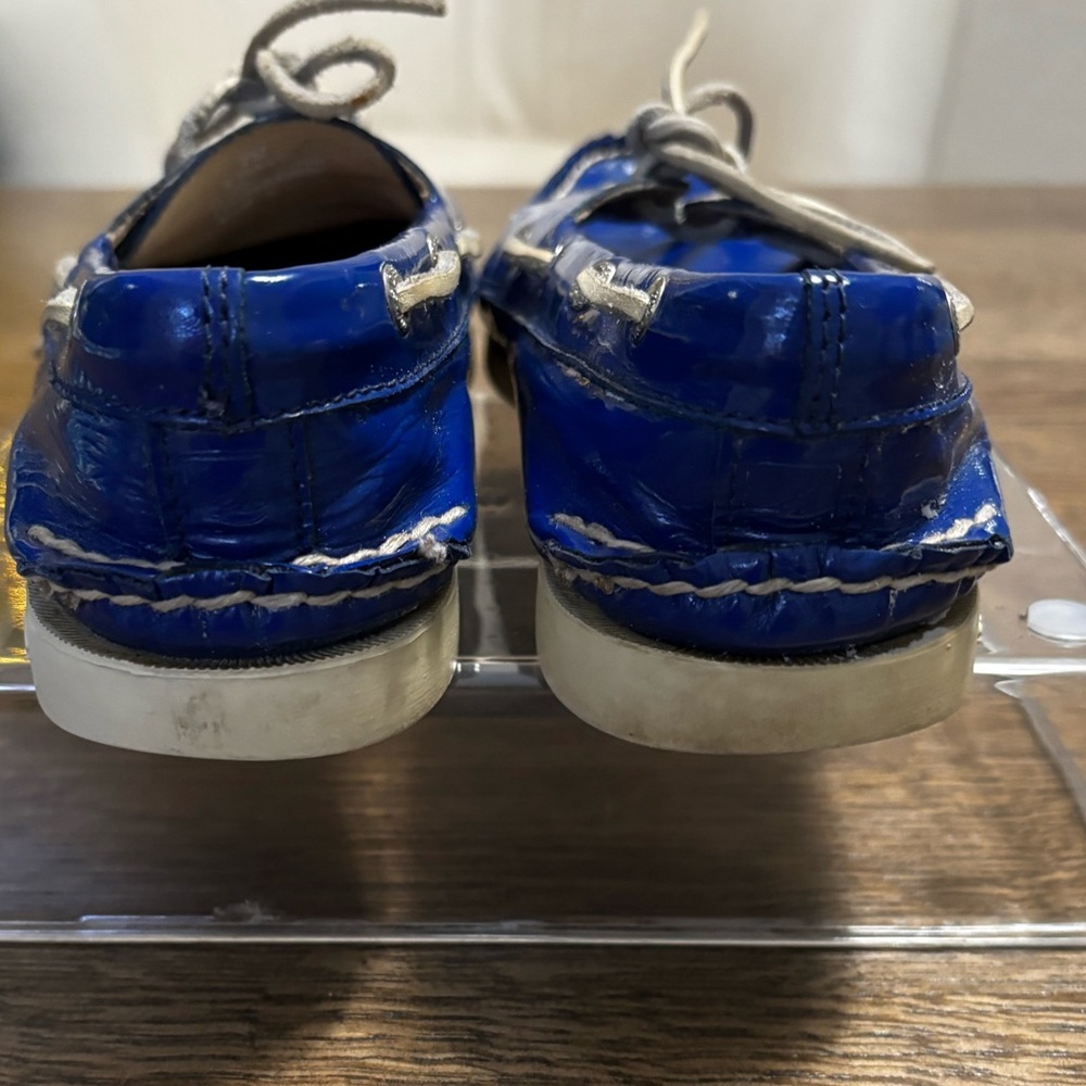 Sperry Top-Sider Blue Patent Leather Boat Shoes Women’s 7M Non-Marking - Picture 3 of 8